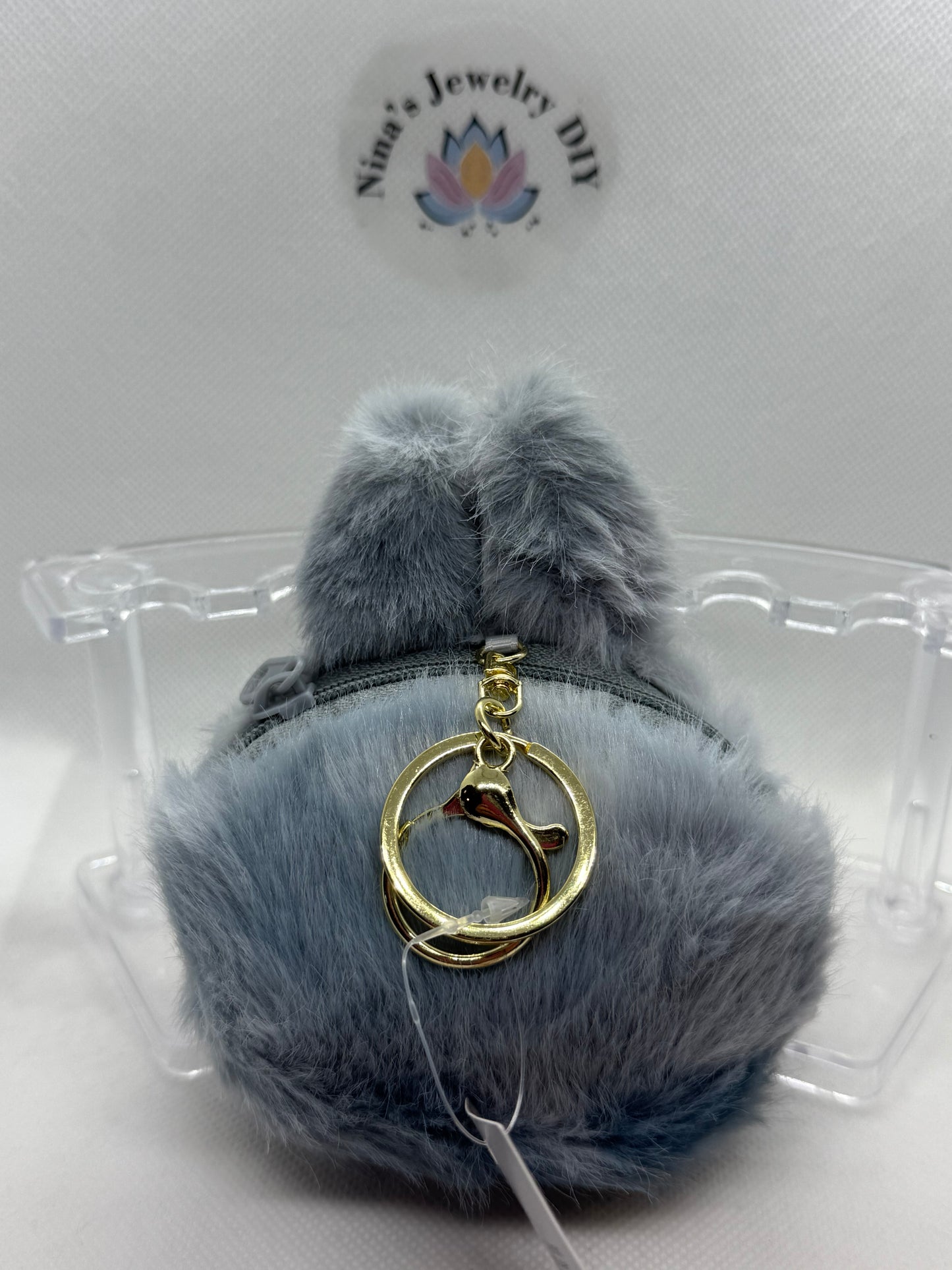 Labubu head coin bag