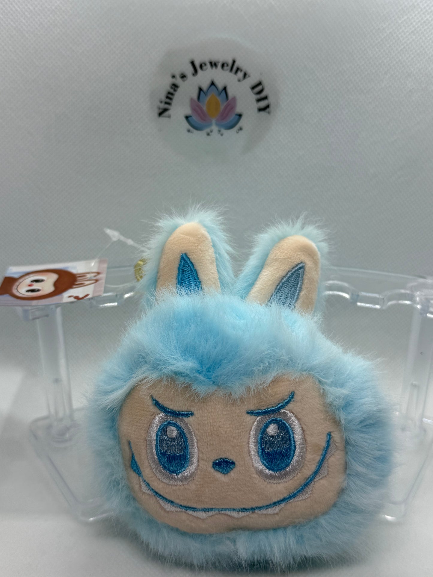 Labubu head coin bag