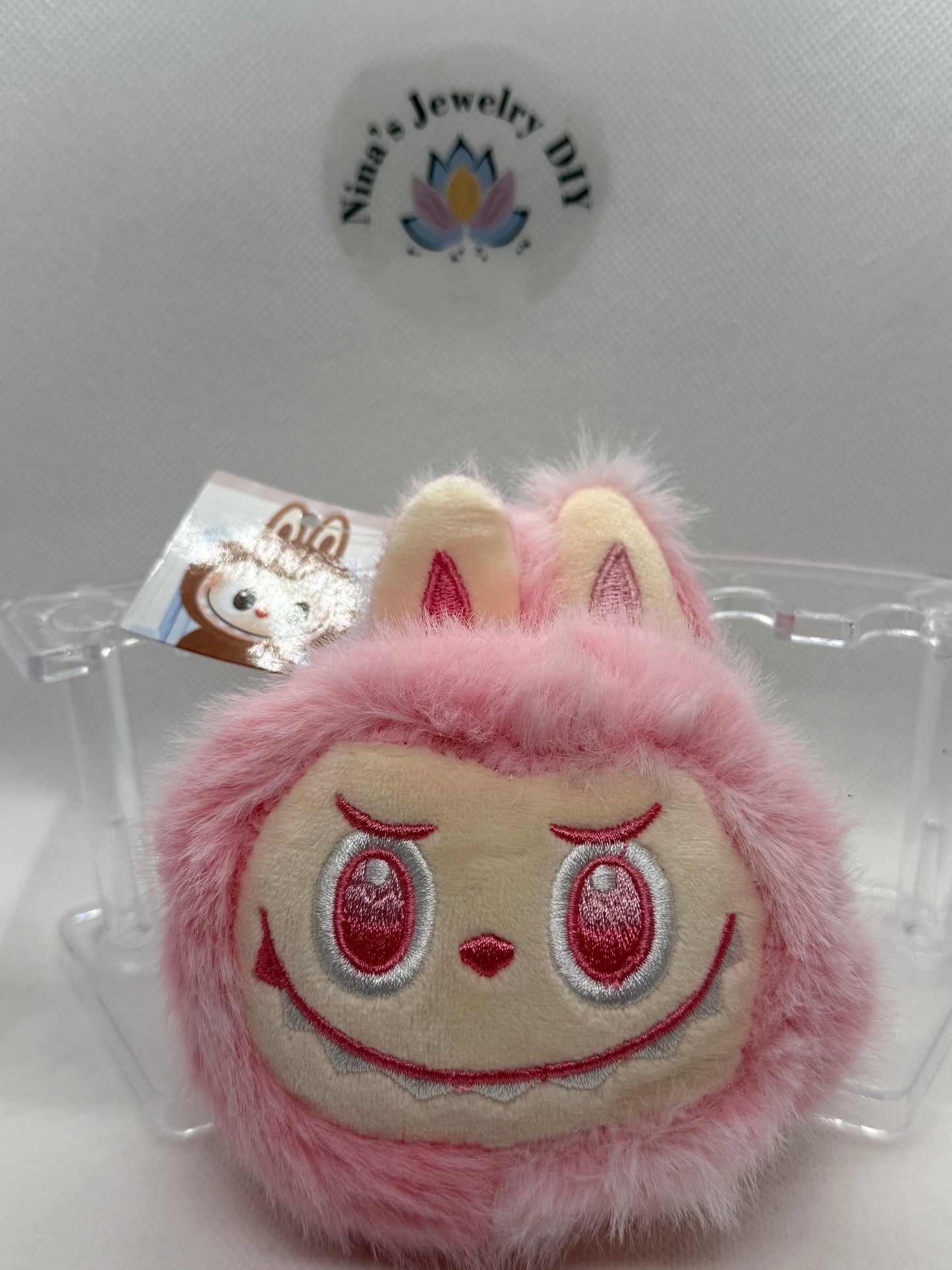 Labubu head coin bag